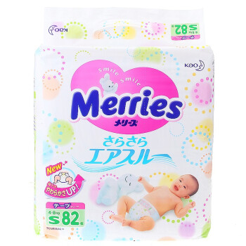 花王（Merries）纸尿裤 小号S82片【4-8kg】（日本原装进口）