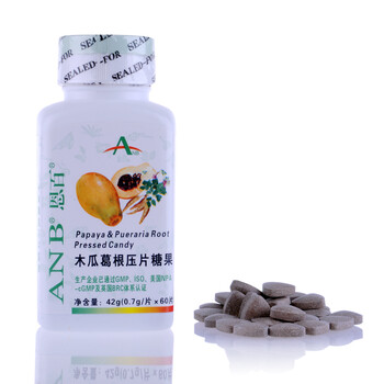 恩百ANB 木瓜葛根片 木瓜 葛根 0.7g/片*60片 QS认证