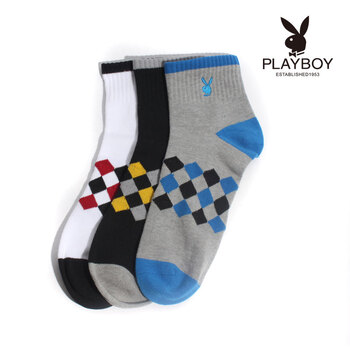 PLAYBOY 花花公子 精梳棉吸水速干运动男袜2185 白色 均码