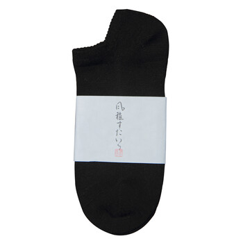 FUGASTYLE 風雅スタイル 和纸纤维 除臭抗菌 运动袜(L) 黑色