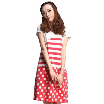喜满 2012 夏季新款孕妇装 韩版孕妇裙 夏装孕妇连衣裙C1262 粉红条 XL