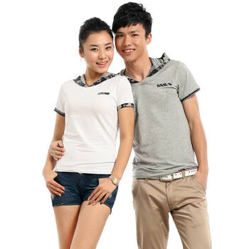 意而义 2012春夏季新款休闲情侣装 时尚短袖T恤XD3501 白色 男XL