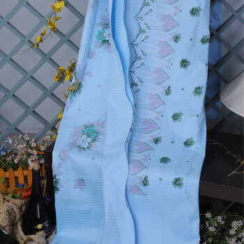 民光 全线丝光印花床单 新绿 M-4612 蓝 200*228cm