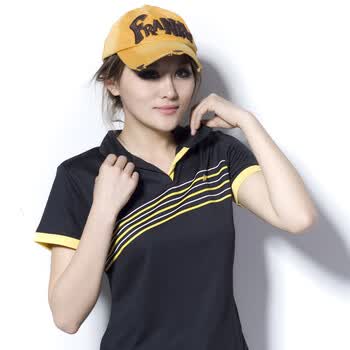 帕兰朵女装宽松夏装短袖T恤撞色运动服休闲晨练健身运动服 黑色 XXL