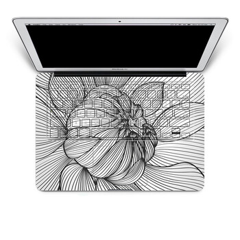 SkinAT 苹果笔记本MacBook手托保护贴膜 含键盘 3M材料 白描花 Pro 17