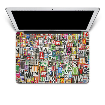 SkinAT 苹果笔记本MacBook手托保护贴膜 含键盘 3M材料 混乱字母 Pro 15
