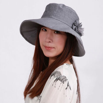 乐为帽子女士夏季淑女帽遮阳帽 灰色