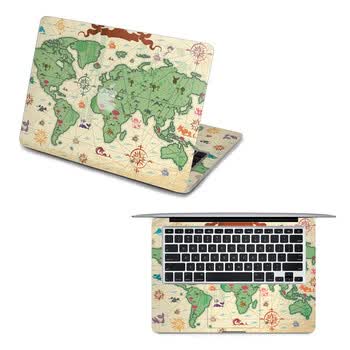 SkinAT 苹果笔记本MacBook全套保护贴膜 不含键盘 3M材料 手绘地图 Pro 15 (Retina)