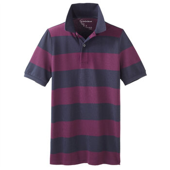 Giordano佐丹奴 Polo 男炫彩个性横间修身POLO 01012014 蓝色 XL