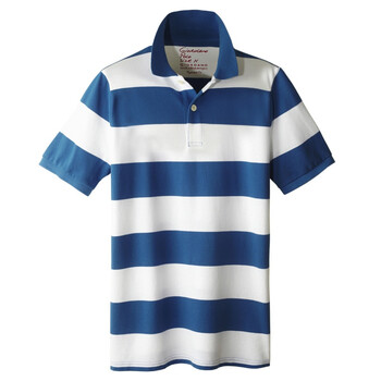 Giordano佐丹奴 Polo 男炫彩个性横间修身POLO 01012014 钢蓝 L