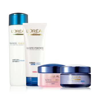 欧莱雅Loreal雪颜洁面膏+雪颜柔肤水+雪颜日霜+雪颜晚霜套装