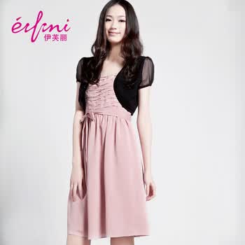 伊芙丽 2012夏季新品百搭小披肩真丝雪纺袖小坎肩1133656 冰点蓝 XL