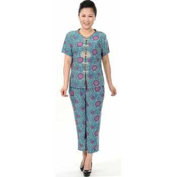 达思彼 新款中老年妈妈女装印花时尚百搭套装 YY欧迷奴套装 4号色 XXXXL
