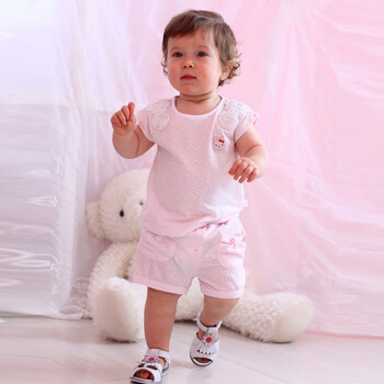 Baby2 2012新款婴幼儿夏装女婴童裤子YKA392099 粉色 100