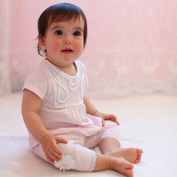 Baby2 2012新款婴幼儿夏装女婴童短袖T恤圆领上衣YTA392098 粉色 100