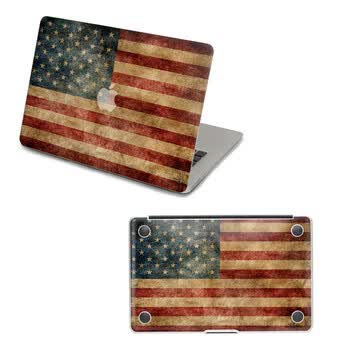 SkinAT 苹果笔记本MacBook外壳及底部保护贴膜 3M材料 破旧的美国国旗 Pro 15