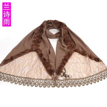 兰诗雨 女 围巾 ms590004 褐色 均码