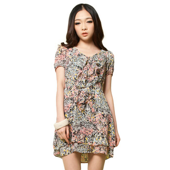Basic House 百家好 夏装 韩版女式两件套连衣裙 HLOP322M 粉色/PK 160/84A/M