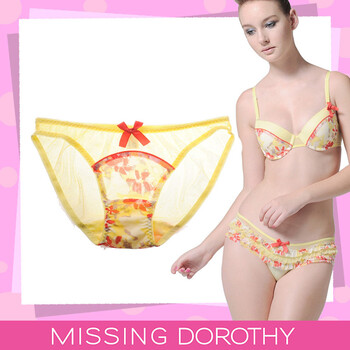 [Missing Dorothy]韩国热销蕾丝透明女士三角内裤_MWPS1B23T 黄色 100(L)