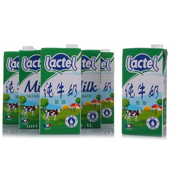 法国 Lactel兰特牌脱脂牛奶1L*6盒装