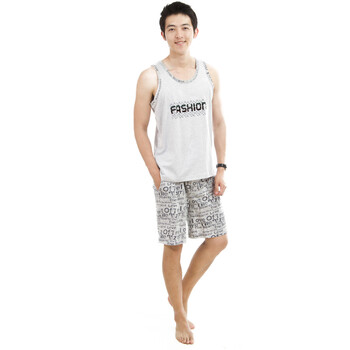 派邦奴 春夏男士针织纯棉背心家居服套装/礼盒 2201 浅灰 XXL