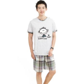 派邦奴 春夏男士针织纯棉背心家居服套装/礼盒 2001 灰色 XXL