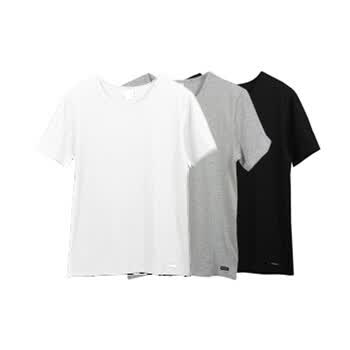 Jockey居可衣 3条异色装 男式棉氨T恤 JJ13142311 101黑+白+灰 XXL