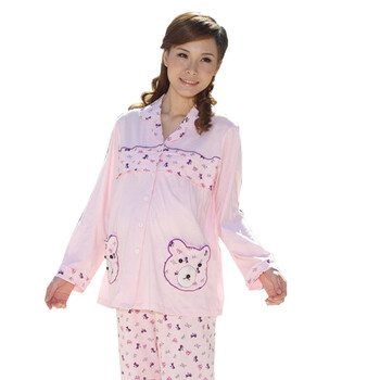 雅孕 孕妇睡衣 家居服清新自然~春夏新款哺乳睡衣~月子服BE22 粉色 L