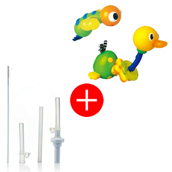 nuby/努比 动物造型冰胶固齿器 469+流线型吸管杯吸管 895