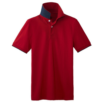 Giordano佐丹奴 Polo 男撞色边小立领修身POLO 01012001 大红 XL