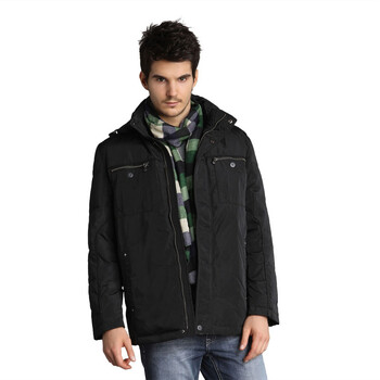 恒源祥 男士中长款 中老年商务休闲羽绒服9278 黑色1# 190/104A(XXXXL)