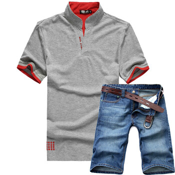 维杰斯WINJEANS 2012新款潮男时尚夏日套装（五分裤+立领POLO衫）14组可选 褐色 XXL+XXL/36