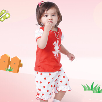 Baby2 小女童圆领套衫BA472090 红色 100