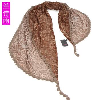 兰诗雨 女士 围巾 MS520015 褐色 均码