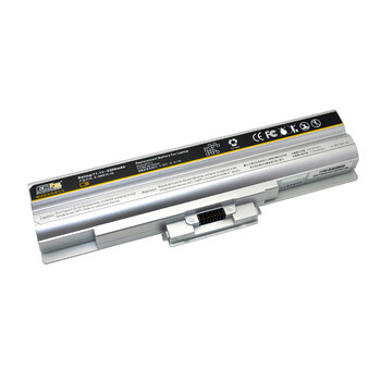 E能之芯 适用于索尼VGN-SR13 SR16 SR18 SR26 SR28 笔记本电池 6芯 5200容量 银色