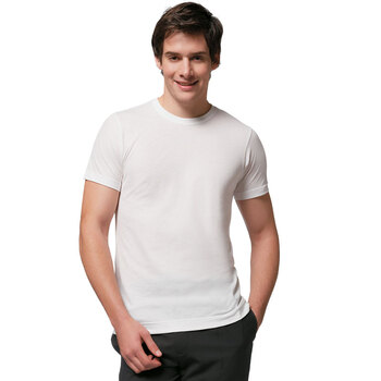 Hanes 恒适男式全棉细针罗纹短袖白色MUM109 白色 XXL超大号