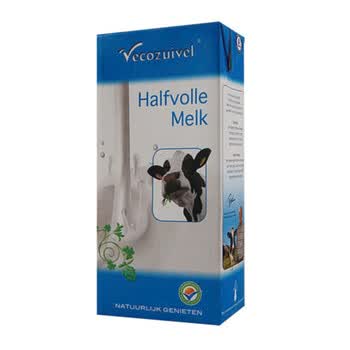 荷兰原装进口乐荷Vecozuivel有机半脂牛奶 整箱装 1000ml*12