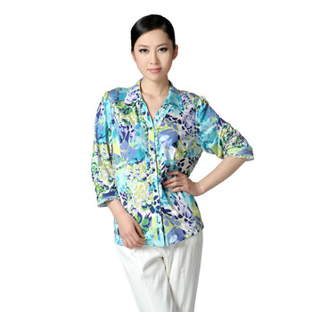 应大女装 2012春夏新款 带领纽扣花边七分袖女衬衣 橙色 160/84A