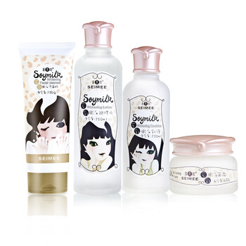喜美绘豆乳嫩白4件套（洗面奶调理水乳液面霜）护肤品