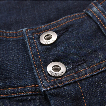 FORTIA女款侧骨抽褶弹力牛仔长<em>马裤哈轮裤</em>3