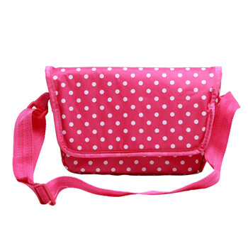 Lindalinda 环保布料卡通防水儿童单肩包斜挎包 粉底白点 长28cm 高18cm 宽10cm