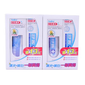 舒客红花清火牙膏(冬青薄荷)120g*2支