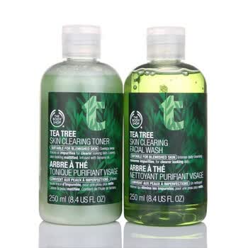 The Body Shop TBS美体小铺 茶树洁面控油去痘套装(洁面胶250ml+调理水250ml) 控油保湿祛痘