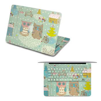 SkinAT 苹果笔记本MacBook全套保护贴膜 3M材料 恋恋猫头鹰 Pro 17