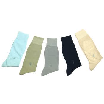 ON21 5双装男式棉麻休闲商务袜 绅士袜 正装袜 L33 花色随机 25-27CM