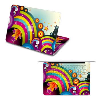 SkinAT 苹果笔记本MacBook全套保护贴膜 3M材料 五彩彩虹 Pro 13