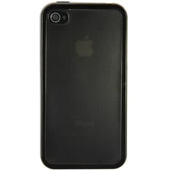 唯珍 苹果 Apple iPhone 4 4S TPU软胶边+PC磨砂透明底 保护壳 保护套 (黑色)