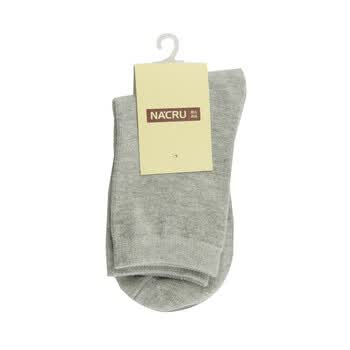 Nacru 纳古 2012春夏新品 女式休闲 清纯糖果色中筒袜 灰色 均码