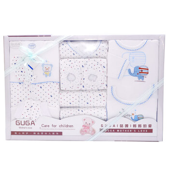 GUGA（咕嘎）婴幼儿竹纤维宝宝服饰礼盒12件套1612 蓝色 均码