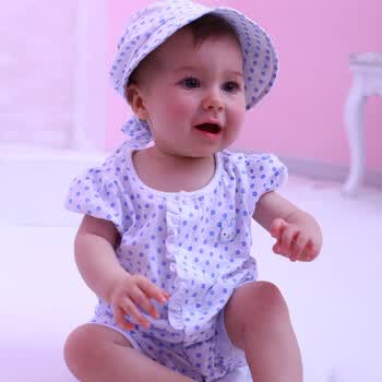 Baby2 2012新款婴幼儿夏装女婴童连体衣YAA392090 浅蓝色 80